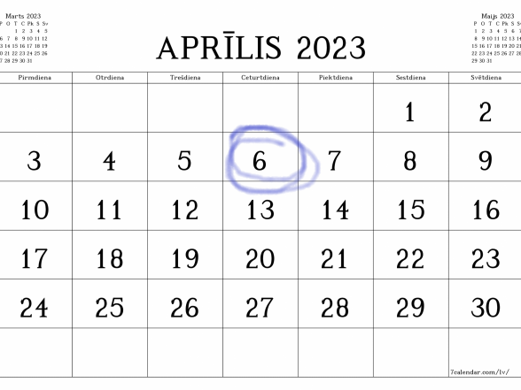 Darba organizācija 6.aprīlī