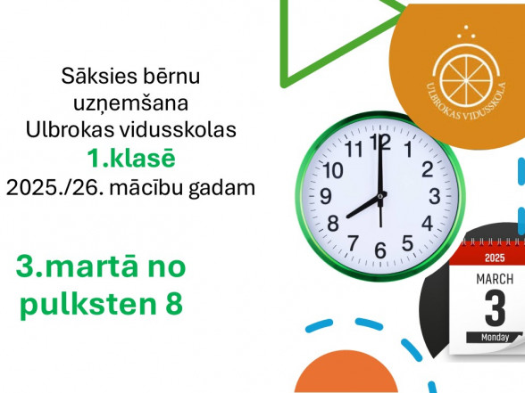 J Sāksies pieteikšanās bērnu uzņemšanai 1.klasē