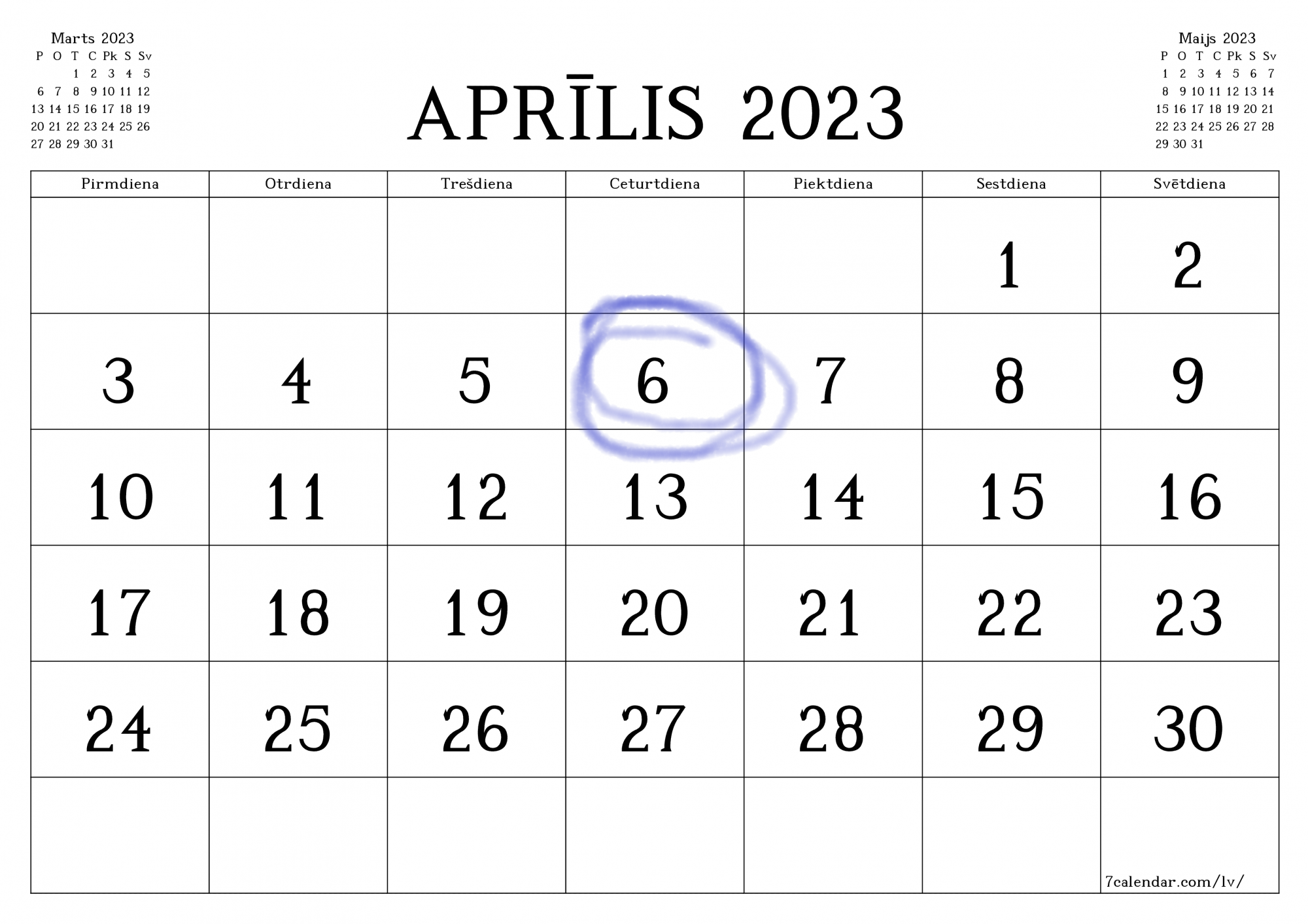 Darba organizācija 6.aprīlī